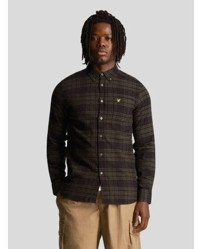 Lyle & Scott Mountain Moss Check Flannel Shirt - Black