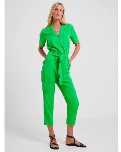 French Connection Poise Elkie Twill Boiler Suit Jumpsuit - Green