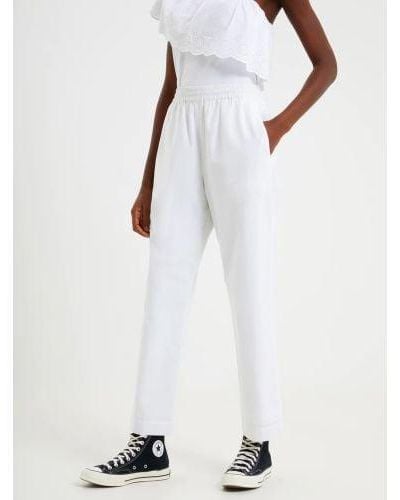 French Connection Linen Alania Lyocell Blend Trousers - White