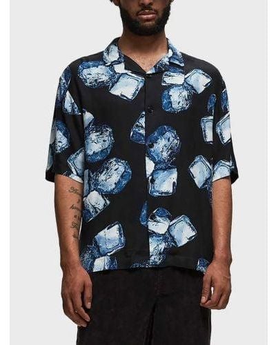 Edwin Garment Washed Ice Cube Shirt - Blue