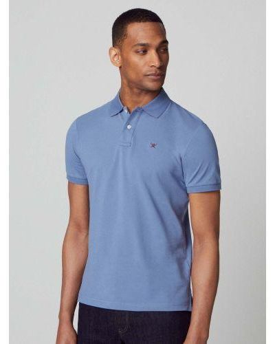 Hackett Steel Embroidered Logo Polo Shirt - Blue
