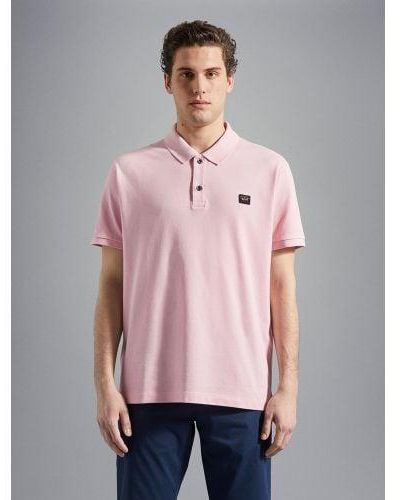 Paul & Shark Light Knitted Cotton Polo Shirt - Pink