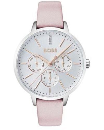 BOSS Leather Symphony Watch - White