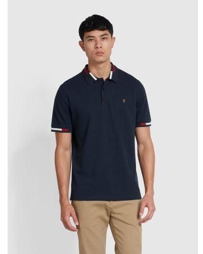 Farah True Maxwell Tipping Polo Shirt - Blue