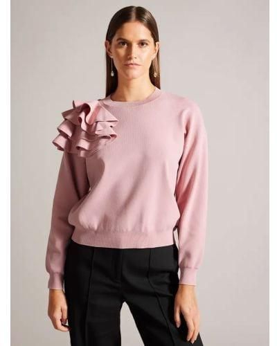 Ted Baker Debroh Ruffled Jumper - Pink