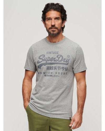 Superdry Ash Marl Classic Heritage T-Shirt - Grey