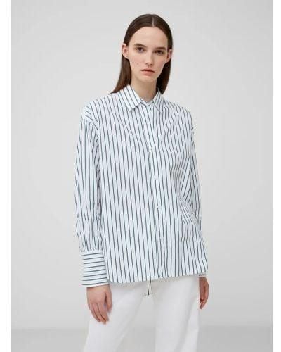 French Connection Linen Forest Rhodes Poplin Sleeve Detail Shirt - Blue