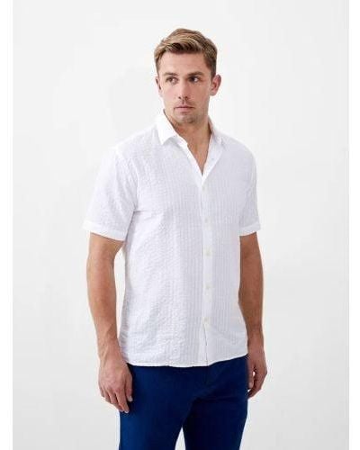 French Connection Seersucker Check Shirt - White