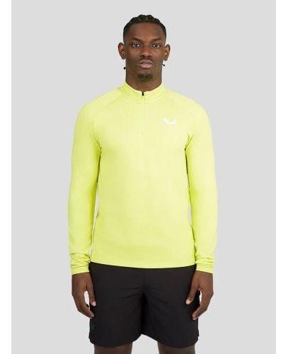 Castore Lime Standard Quarter Zip Sweatshirt - Yellow