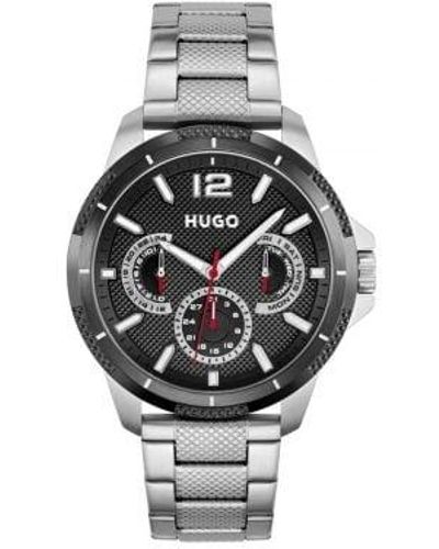 HUGO Steel Bezel Sport Watch - Metallic