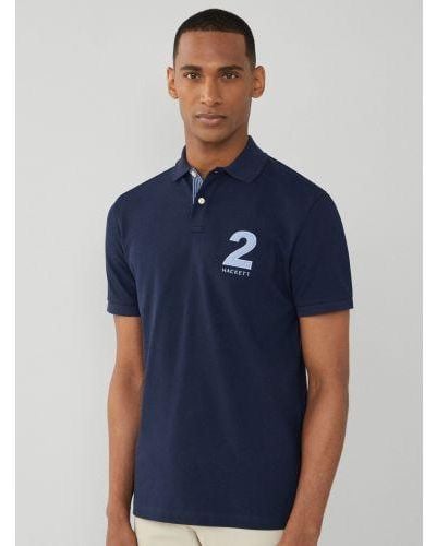 Hackett Heritage Number Polo Shirt - Blue