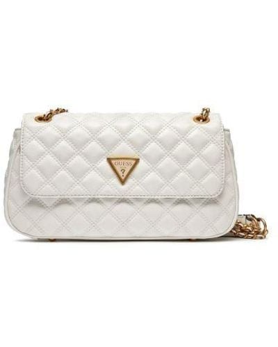 Guess Ivory Giully Convertible Crossbody Flap Bag - White