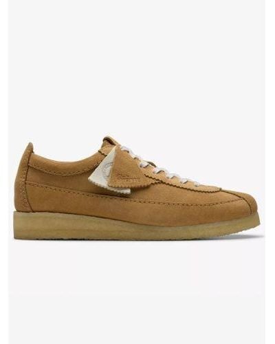 Clarks Mid Tan Suede Wallabee Tor Trainer - Natural