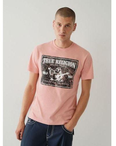 True Religion Coral Almond Vintage Series T-Shirt - Red
