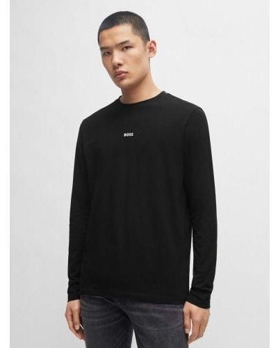 BOSS Tchark Long Sleeve T-Shirt - Black