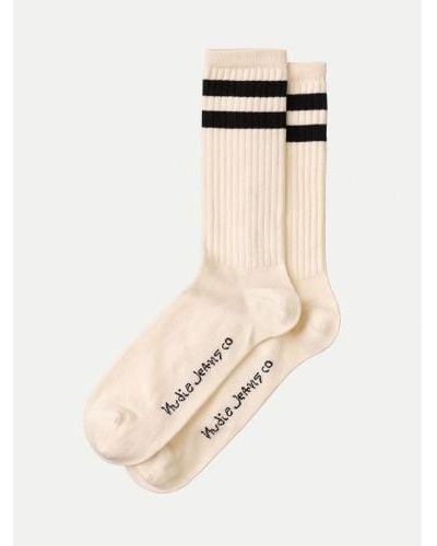 Nudie Jeans Off- Amundsson Sport Sock - Natural