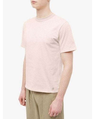 Armor Lux Heritage Crew Neck Striped T-Shirt - Pink