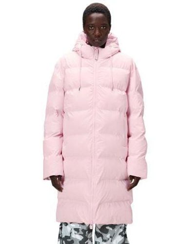 Rains Candy Alta Long Puffer Jacket - Pink