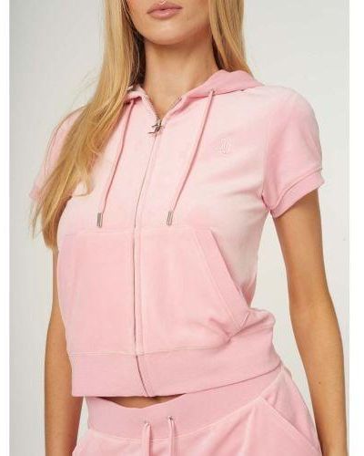 Juicy Couture Candy Chadwick Short Sleeve Hoodie - Pink