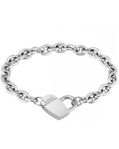 BOSS Steel Heart Bracelet - Metallic