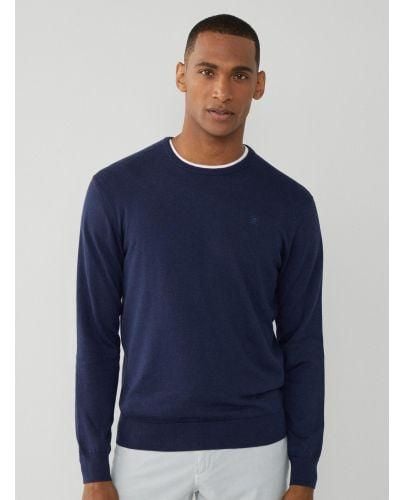 Hackett Cotton Silk Crew Neck Sweatshirt - Blue