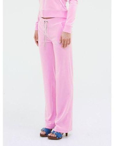 Juicy Couture Begonia Classic Velour Track Pant - Pink