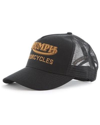 Triumph Oil Trucker Embroidered Motorcycles Cap - Black