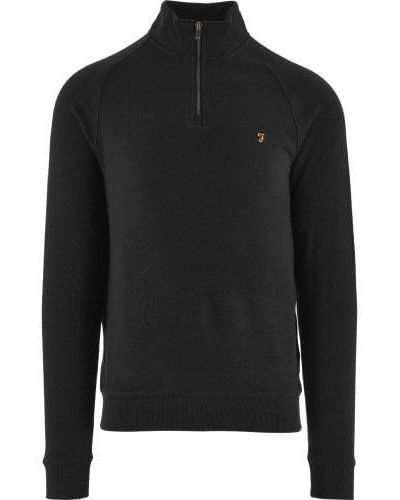 Farah Jim Quarter Zip Sweatshirt - Black