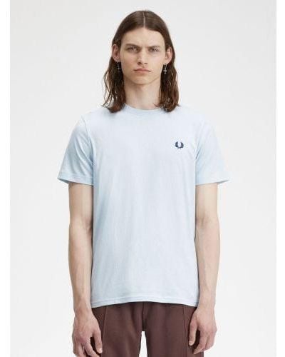 Fred Perry Light Ice Midnight Crew Neck T-Shirt - White