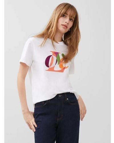 French Connection Linen Love Graphic T-Shirt - White