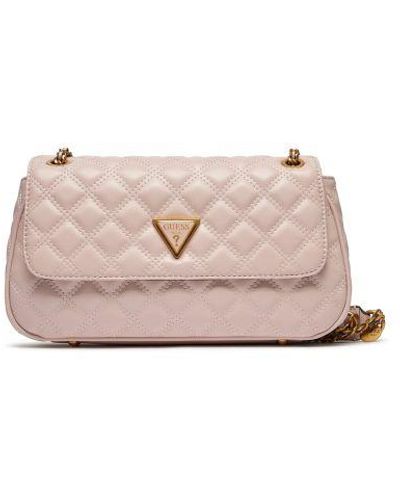 Guess Light Rose Giully Convertible Crossbody Flap Bag - Pink