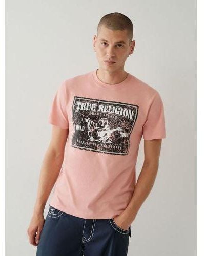 True Religion Coral Almond Vintage Series T-Shirt - Red