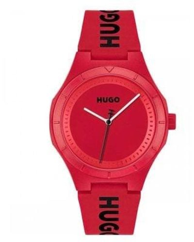 HUGO Silicone #Lit Watch - Red