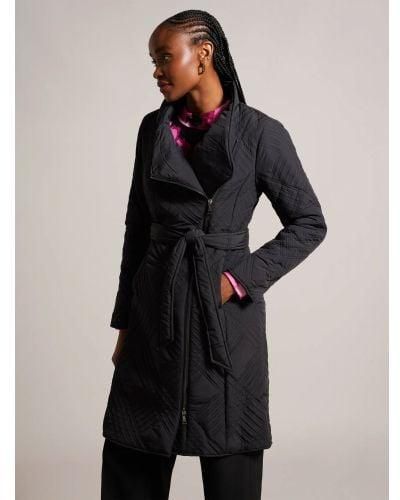Ted Baker Rosemae High Collar Wrap Coat - Black