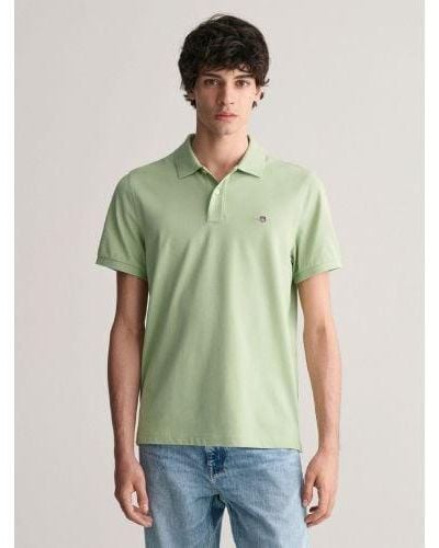 GANT Milky Matcha Regular Fit Shield Polo Shirt - Green