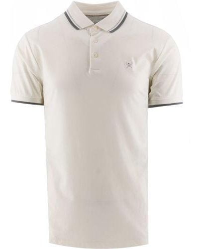 Hackett Off- Double Tipped Polo Shirt - White