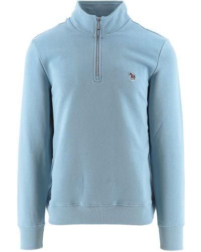 Paul Smith Cobalt Regular Fit Half Zip Sweatshirt - Blue