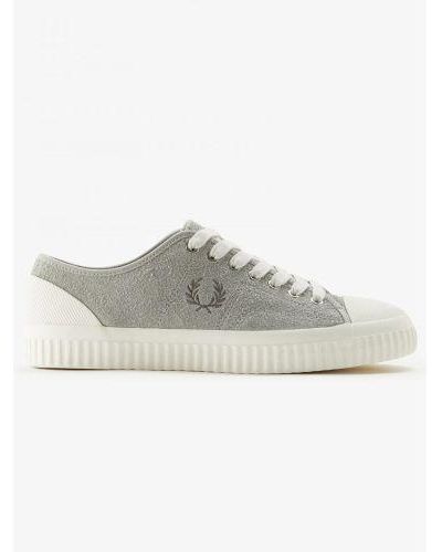 Fred Perry Limestone Hughes Low Textured Suede Trainer - White