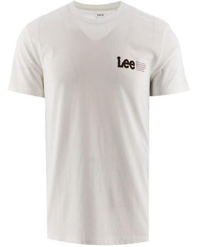 Lee Jeans Ecru Regular Fit Logo T-Shirt - White
