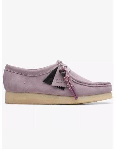 Clarks Mauve Suede Wallabee Shoe - Purple