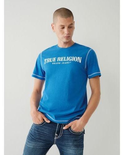 True Religion Victoria Flatlock Arch T-Shirt - Blue