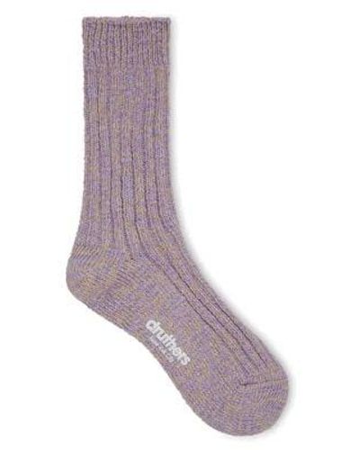 Druthers Banana Grape Ribbed Slub Socks - Purple