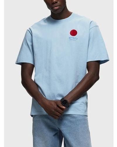 Edwin Placid Garment Washed Japanese Sun Supply T-Shirt - Blue