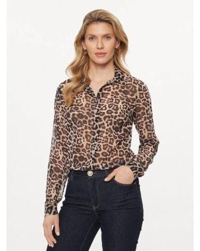 Guess Pool Leopard Clouis Long Sleeve Shirt - Multicolour
