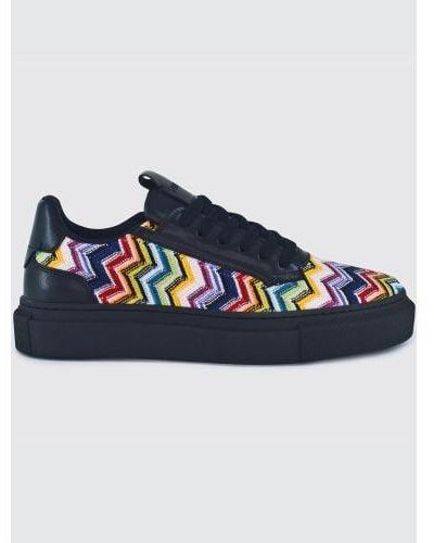 Missoni Multicoloured Fabric Lace Up Trainer - Blue