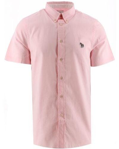 Paul Smith Tailored Fit Zebra Badge Shirt - Pink