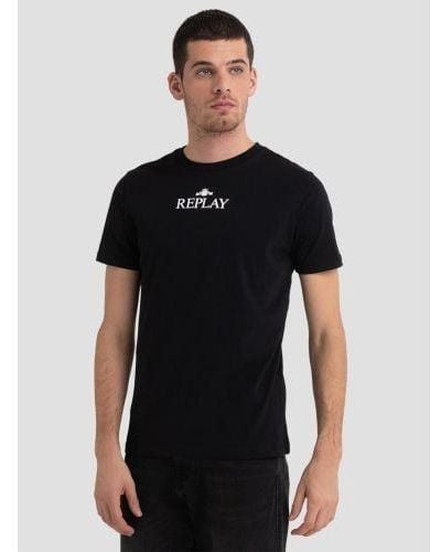 Replay Printed Logo T-Shirt - Black