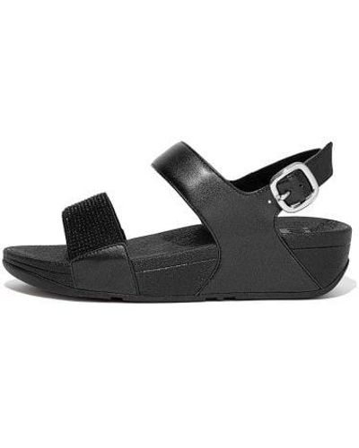 Fitflop All Lulu Shimmerlux Toe-Post Sandal - Black