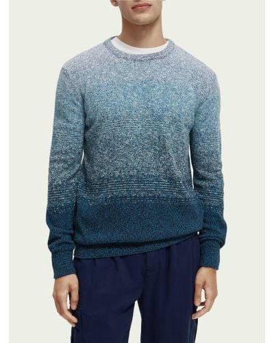 Scotch & Soda Mixed Gradient Crew Neck Sweatshirt - Blue