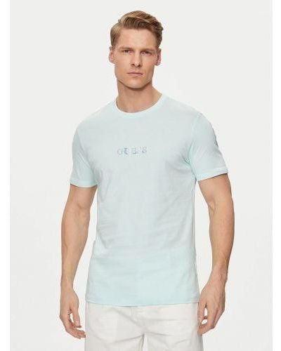 Guess Soft Aqua Multicolour Logo T-Shirt - White